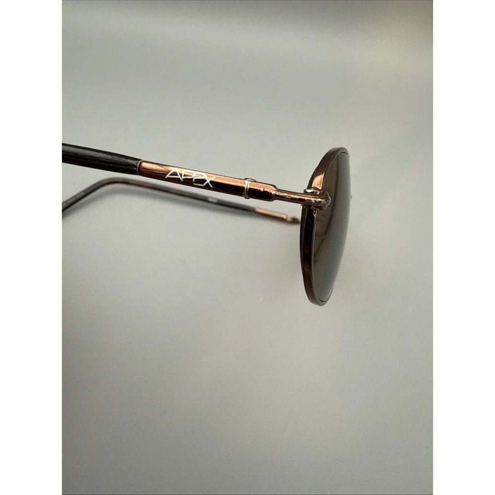 Vintage Apex MESA Bronze Metal Oval Sunglasses Hong Kong - DeadStock Rare 50-18